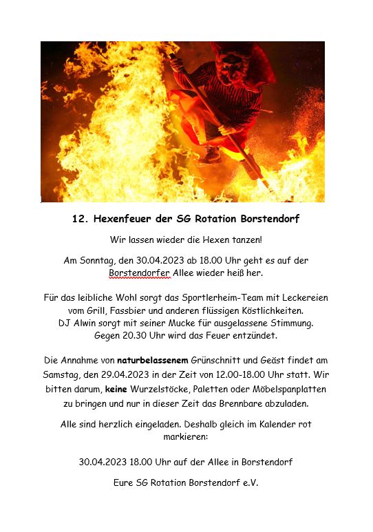 Hexenfeuer am 30.04.2023 in Borstendorf