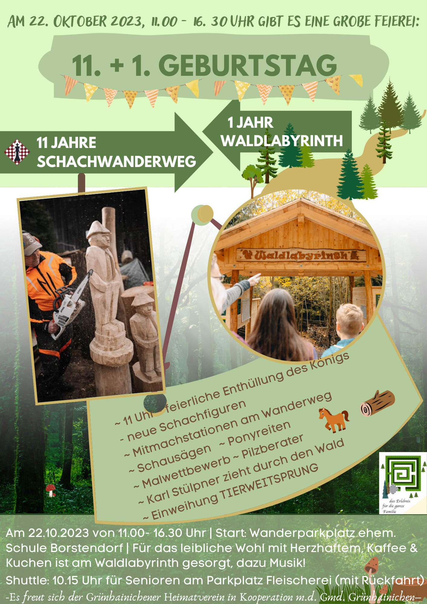 11.+1. Geburtstag in Borstendorf - 11 Jahre Schachwanderweg + 1 Jahr Waldlabyrinth