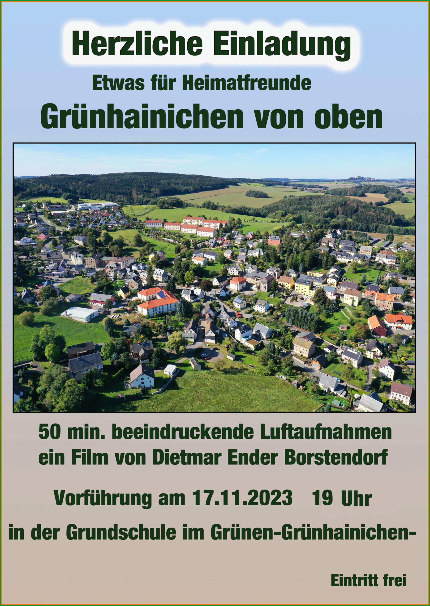 Filmvorführung "Grünhainichen von oben" am 17.11.2023