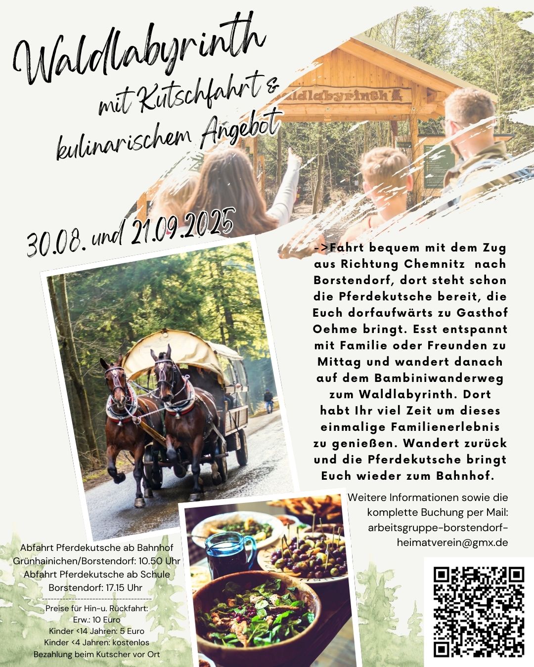Waldlabyrinth mit Kutschfahrt & kulinarischer Versorgung am 21.09.2025