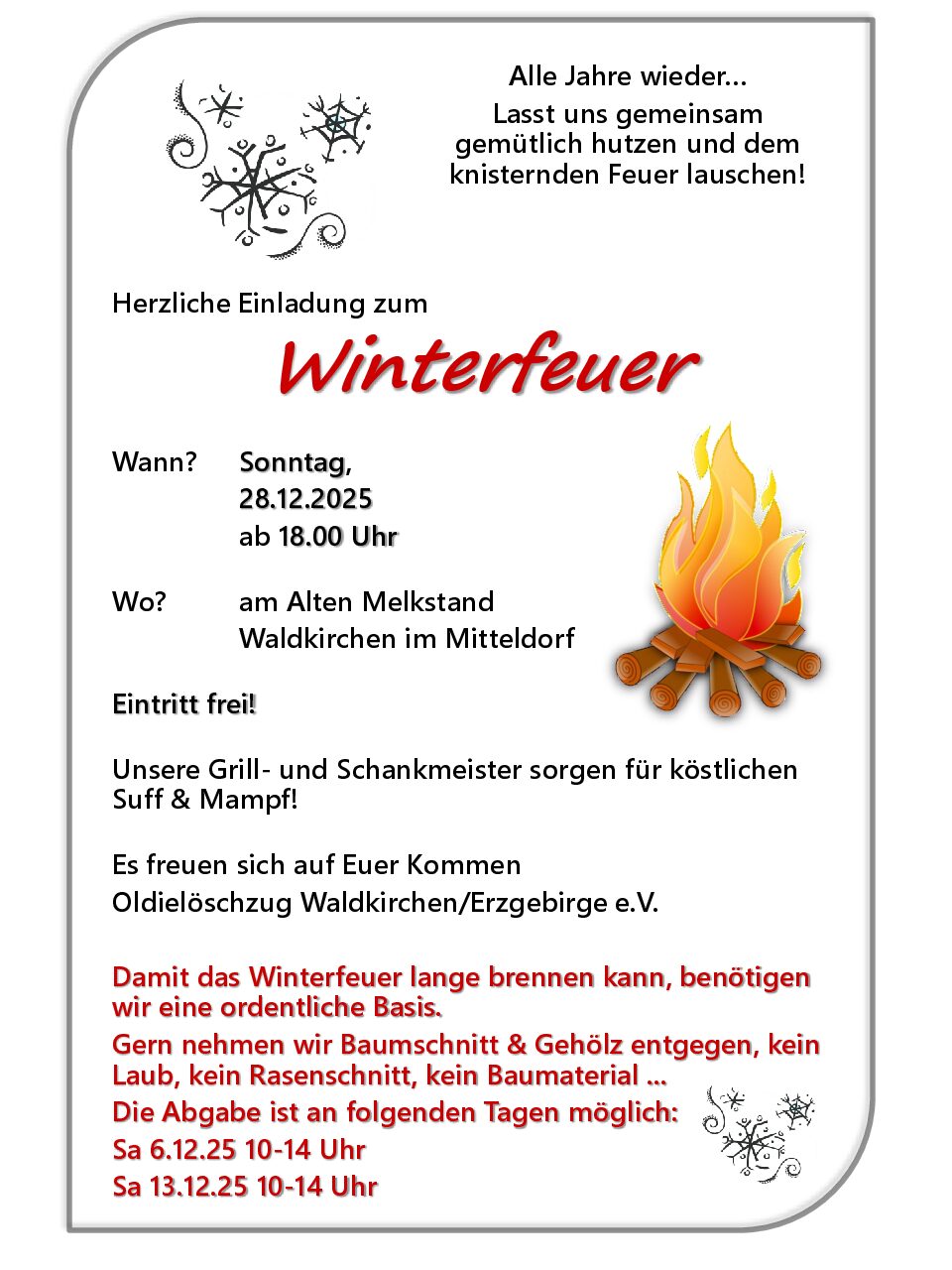 Winterfeuer am 28.12.2025