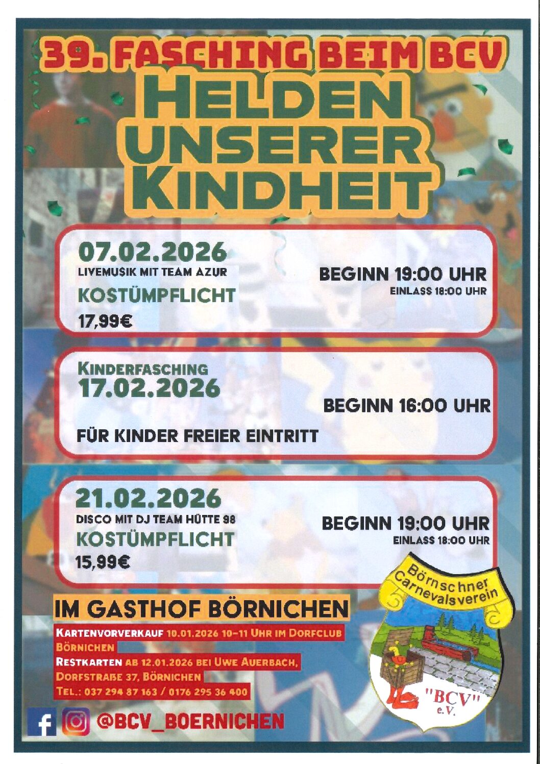 Fasching im Gasthof Börnichen am 07.02.26