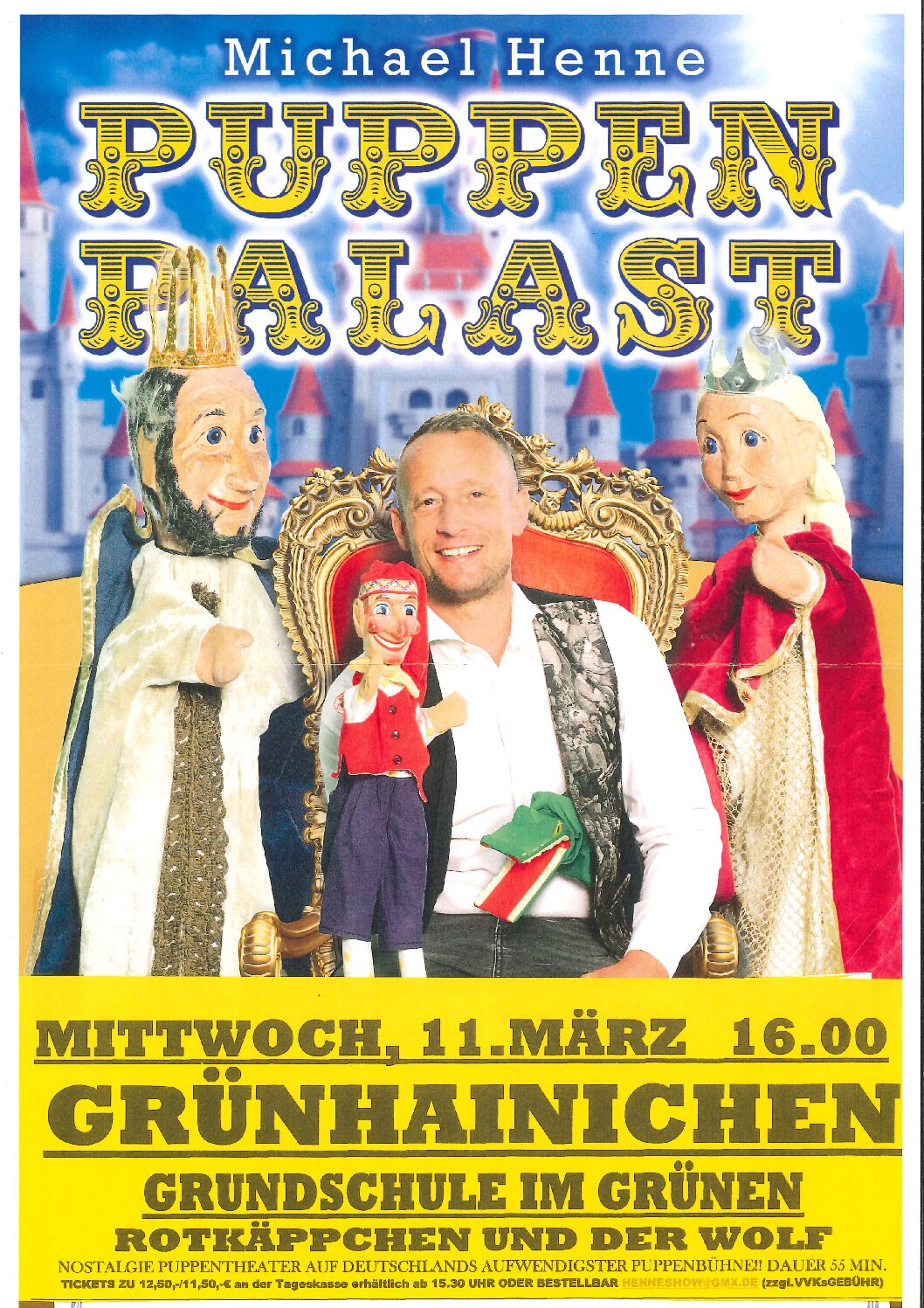 Puppentheater in der Aula der Grundschule im Grünen am 11.03.26