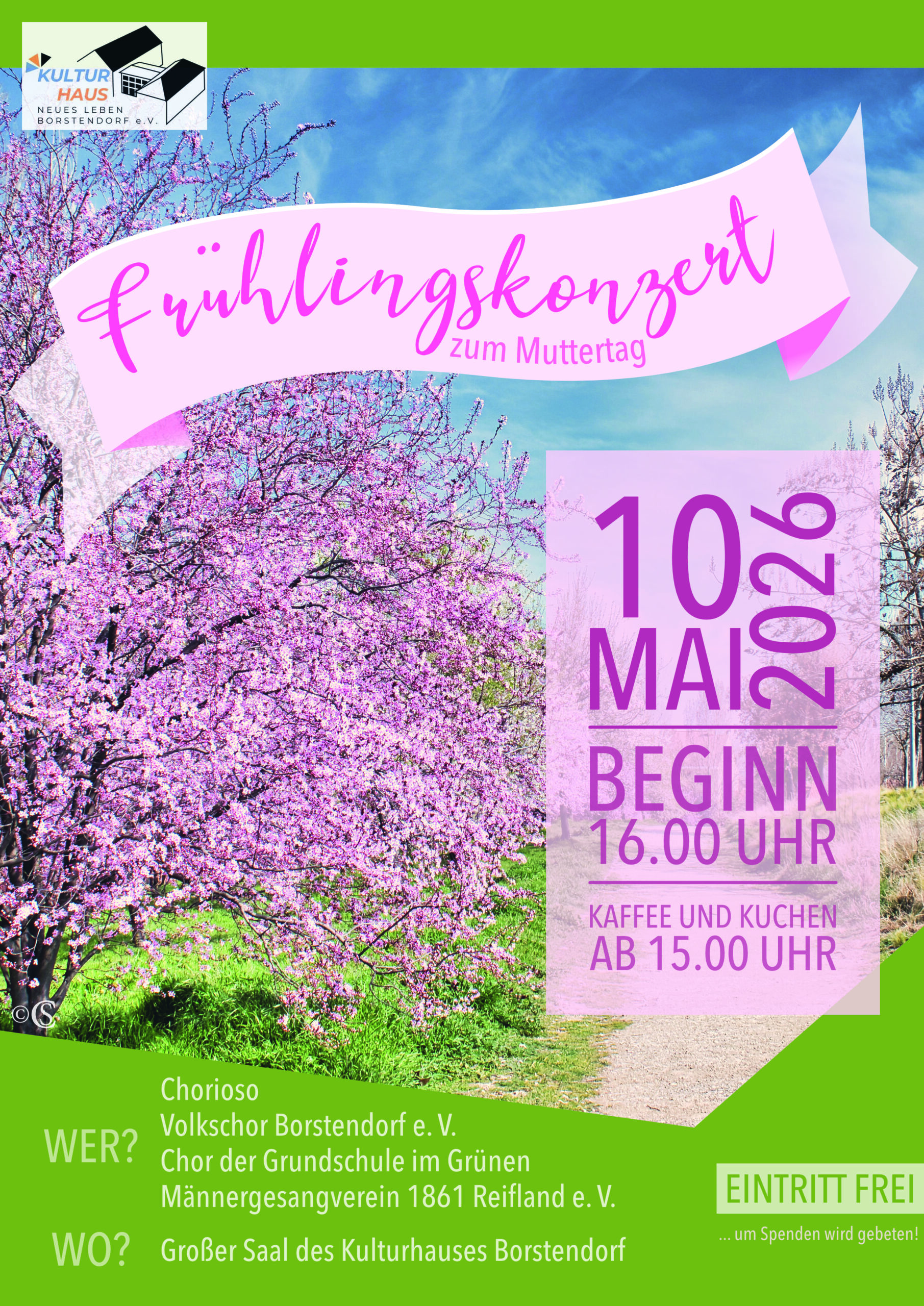 Frühlingssingen zum Muttertag im Kulturhaus Borstendorf am 10.05.2026